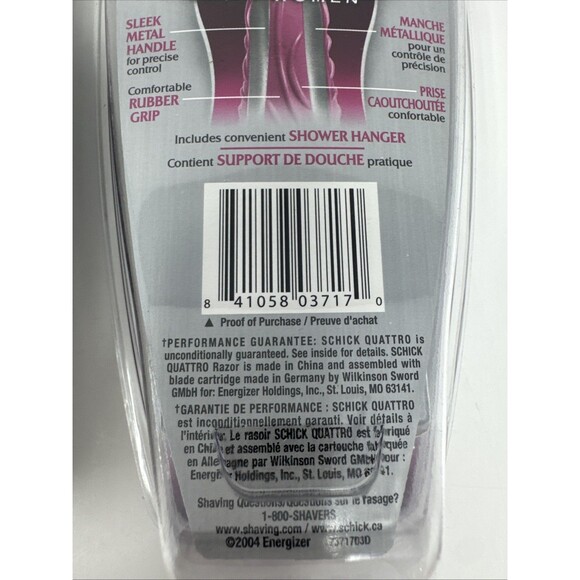 4x Schick Quattro for Women Razor + 2 Cartridges *Original Metal Handle 2004 NEW - Picture 4 of 4